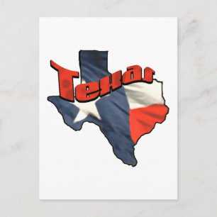 Texan Lone Star State retro flagga karta i Texas Vykort