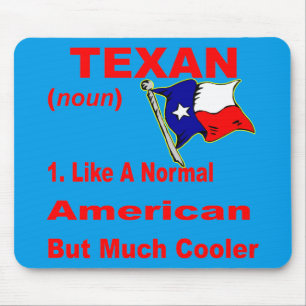 Texan som en vanlig amerikan men kolernummer musmatta