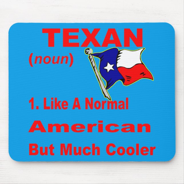 Texan som en vanlig amerikan men kolernummer musmatta (Framsidan)