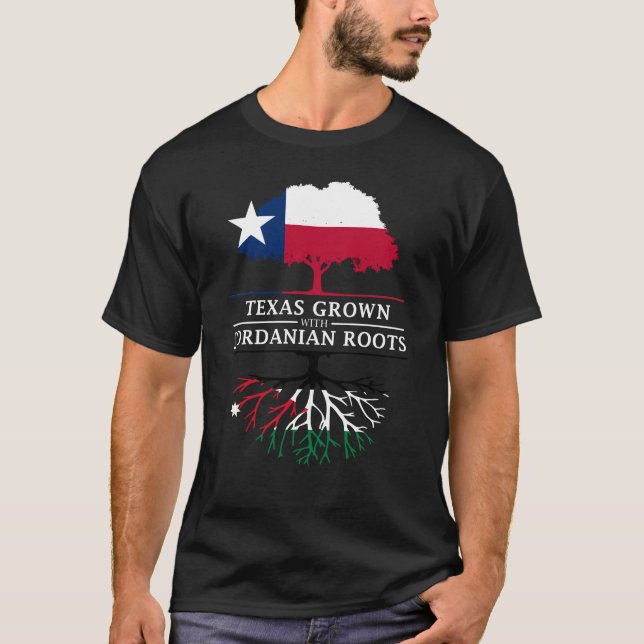 Texanen som är fullvuxen med jordanier, rotar t shirt (Framsida)