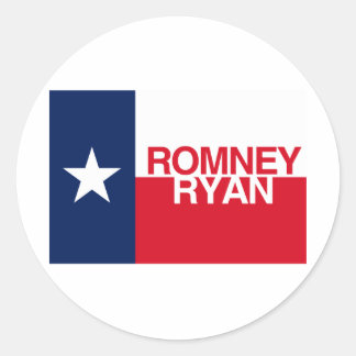 TEXANER FÖR ROMNEY RYAN.png Runt Klistermärke