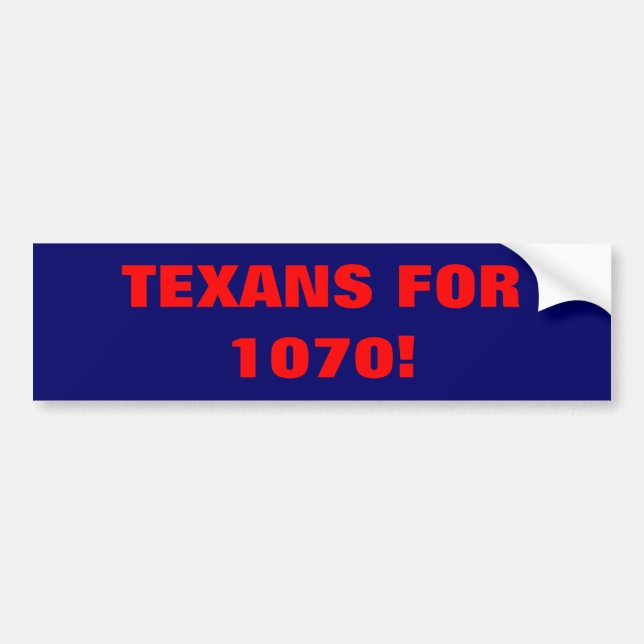 TEXANS FÖR 1070! BILDEKAL (Framsidan)