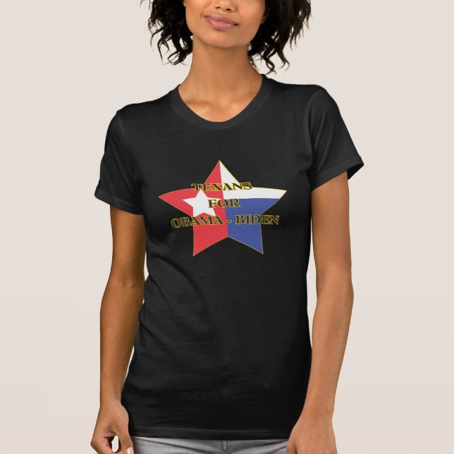 Texans för Obama - Biden Tee Shirt (Framsida)