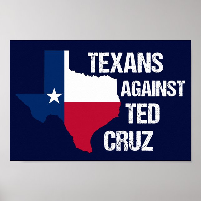 Texans mot Ted Cruz Texas Democrat Poster (Framsidan)