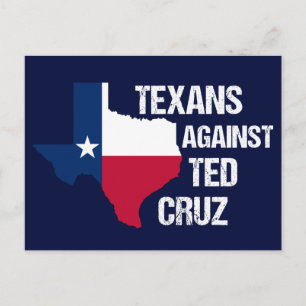 Texans mot Ted Cruz Texas Democrat Vykort