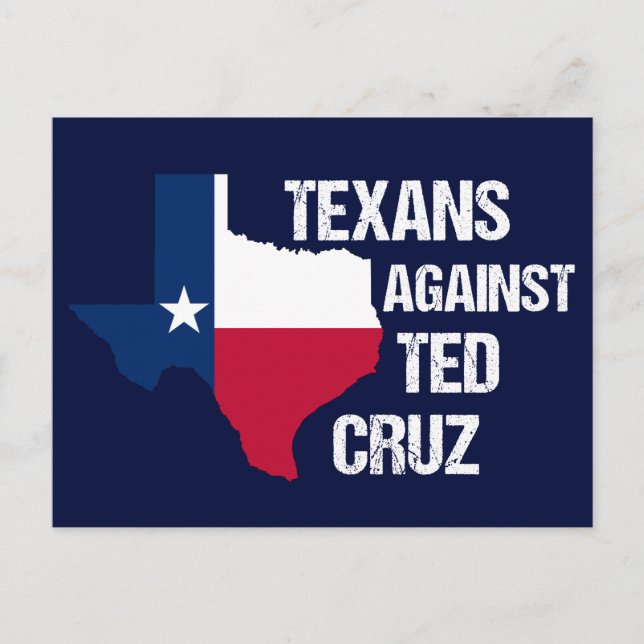 Texans mot Ted Cruz Texas Democrat Vykort (Framsida)