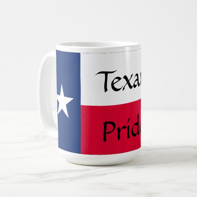 Texansk stolthet, Texasflagga med blåboniter, mugg (Framsida vänster)
