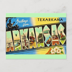 Texarkana Arkansas Retro vykort