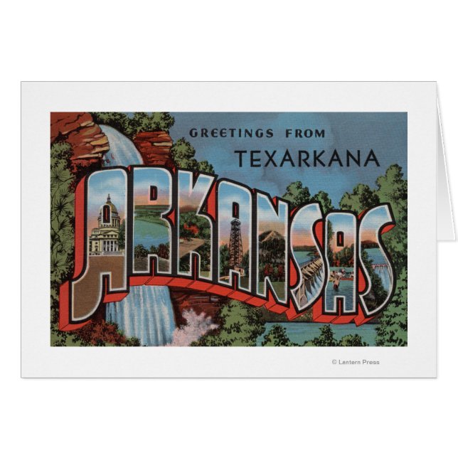 Texarkana, Arkansas (vattenfallsscenen) Hälsningskort (Framsidan Horizontal)
