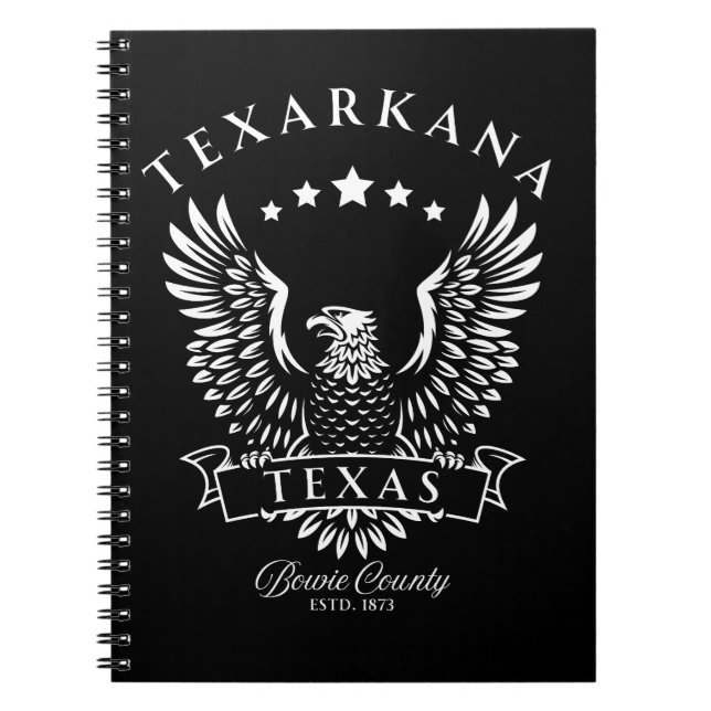 Texarkana Bowie County Texas Vintage Örn Anteckningsbok (Framsidan)