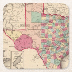 Texas 10 underlägg papper kvadrat