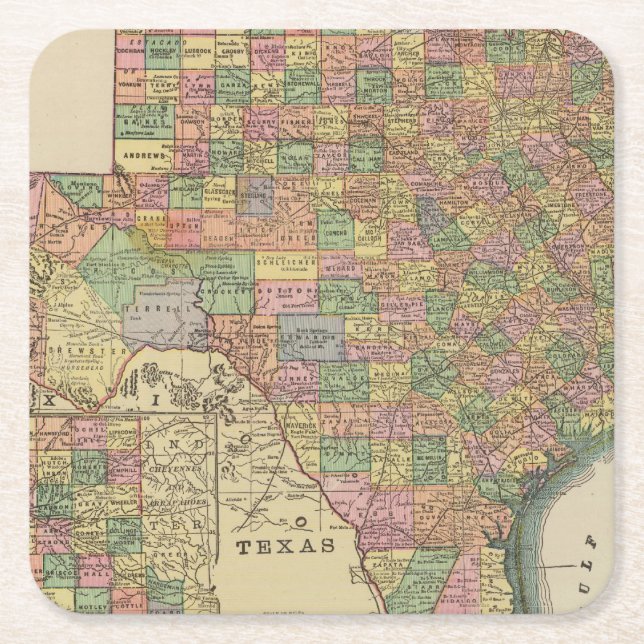 Texas 13 underlägg papper kvadrat (Framsidan)
