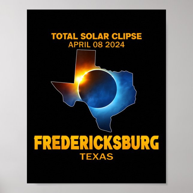 Texas 2024 Total Solar Eclipse Poster (Framsidan)