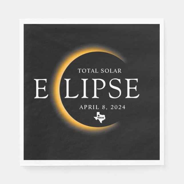 Texas 2024 Total Solar Eclipse View Party Pappersservett (Framsidan)