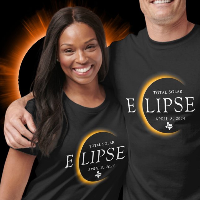 Texas 2024 Total Solar Eclipse View Party T Shirt (Skapare uppladdad)
