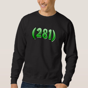 Texas 281 Area Code Houston Pasadena Pearland Leag Lång Ärmad Tröja