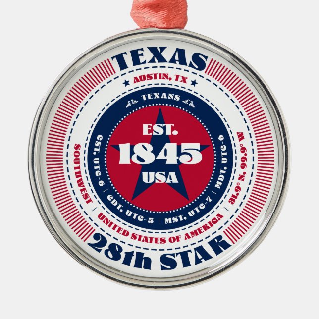 Texas 28:e julgransprydnad metall (Framsidan)