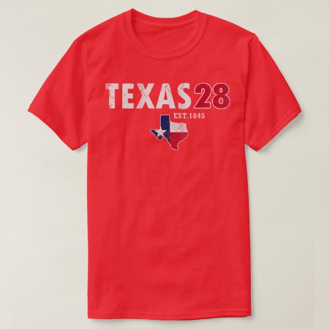 Texas 28th State 1845 Vintage Texan T Shirt (Design framsida)