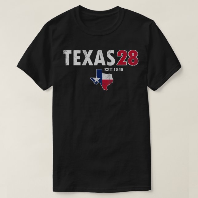 Texas 28th State 1845 Vintage Texan T Shirt (Design framsida)