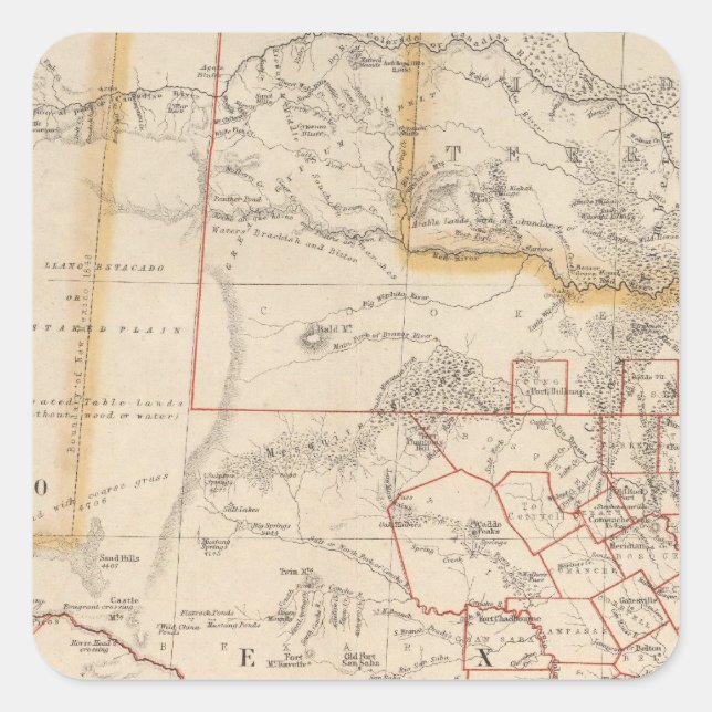 Texas 4 fyrkantigt klistermärke (Framsida)