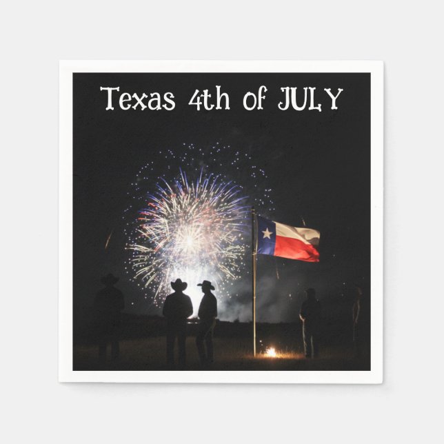 Texas 4th of July Paper Party Napkins Pappersservett (Framsidan)
