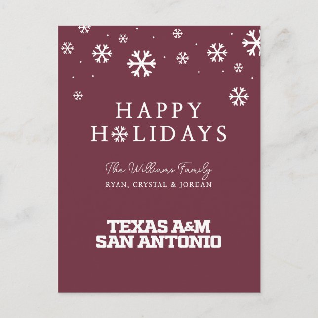 Texas A&M San Antonio Helg Vykort (Framsida)