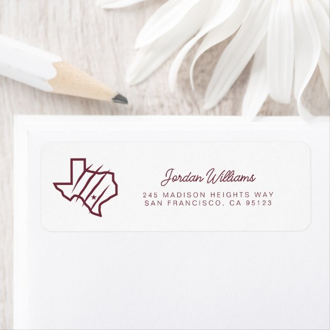Texas A&M Universiteten-San Antonio | Statlig Logo Returadress Etikett (Insitu)