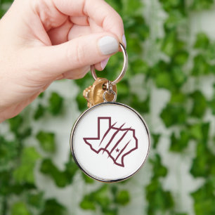 Texas A&M Universiteten-San Antonio Statlig Logo Rund Silverfärgad Nyckelring