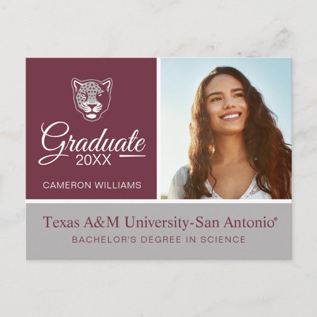 Texas A&M University-San Antonio | Jaguars Meddelande Vykort (Framsida)