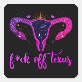 Texas Abortion Ban Celestial Uterus Protest Fyrkantigt Klistermärke