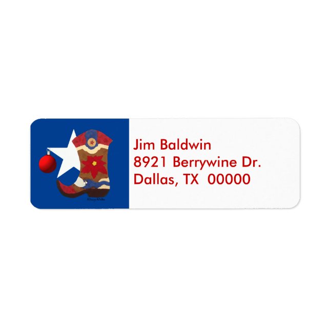 Texas-Adressetiketter Returadress Etikett (Framsidan)