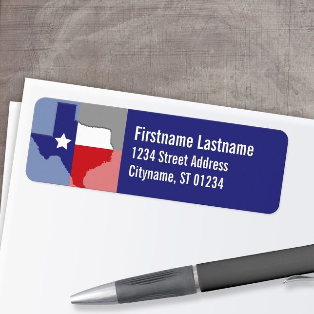 Texas Adressetiketters Returadress Etikett (Custom Return Address Labels - Low Minimum)