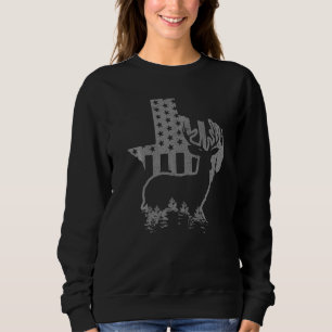 Texas Älgjakt Statskarta USA Flagga Patriotisk Jak T Shirt