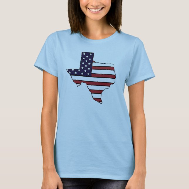 Texas all American flagga konturerar tanktopet för T Shirt (Framsida)