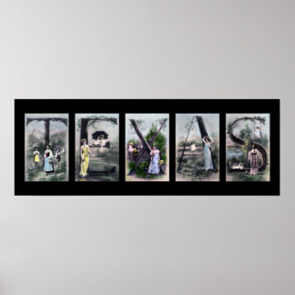 TEXAS Alphabet Brev Namn Art Poster