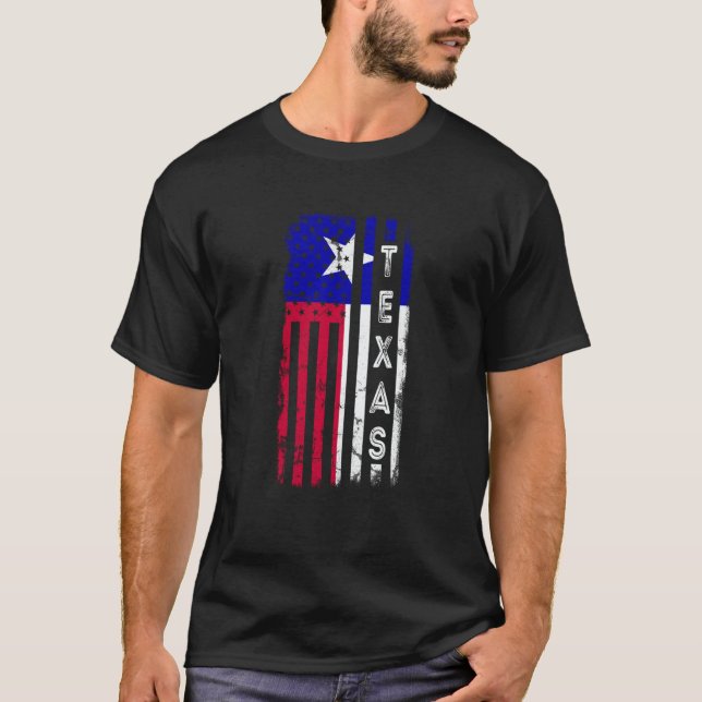 Texas American Flag Home State of Texas Flag T Shirt (Framsida)
