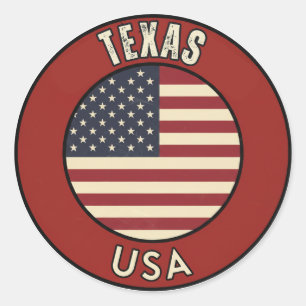 Texas Amerikas förenta stater Runt Klistermärke