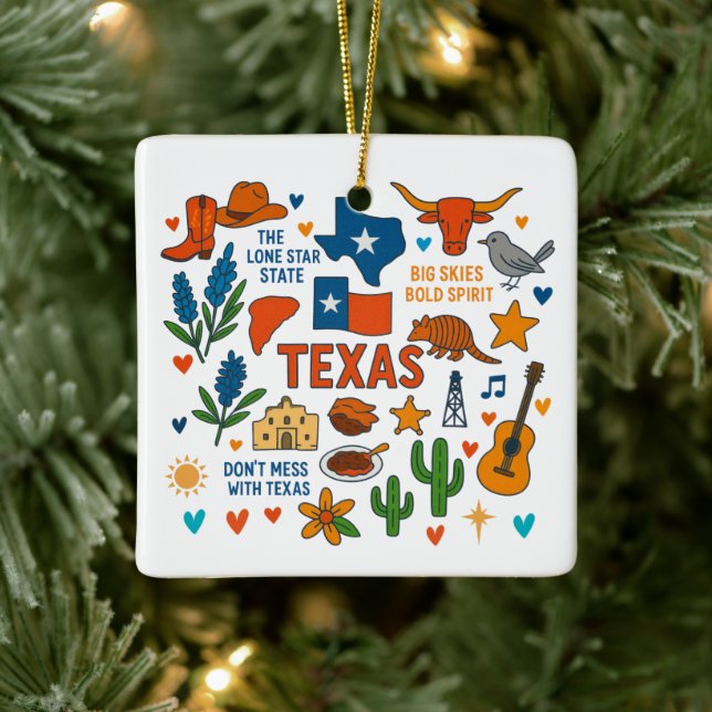 Texas Anpassningsbar Family Resa jul Julgransprydnad Keramik (Träd)