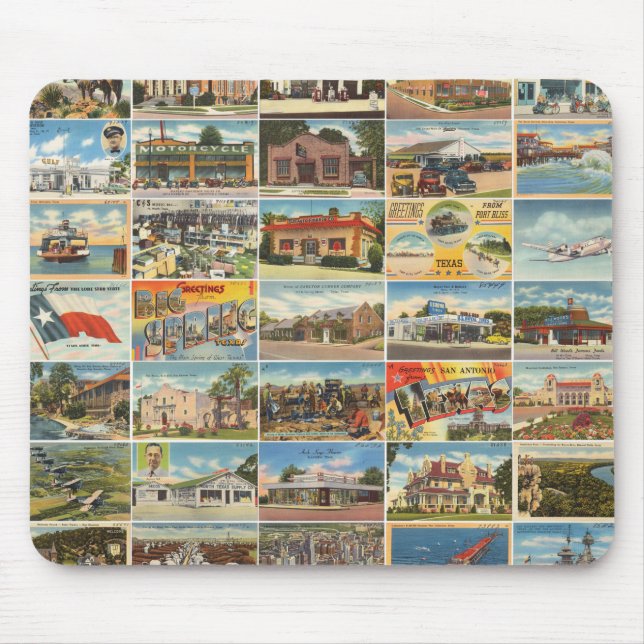 Texas Antique Postcard Mousepad Musmatta (Framsidan)