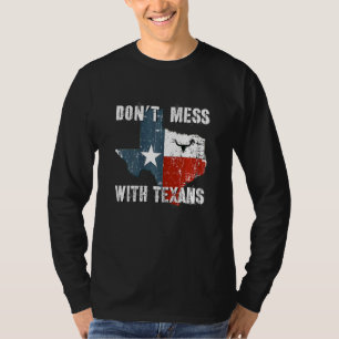 Texas är inte med Longhorn Lone Star State T Shirt