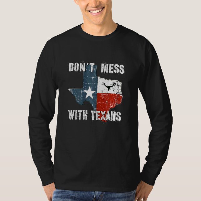 Texas är inte  med Longhorn Lone Star State T Shirt (Framsida)