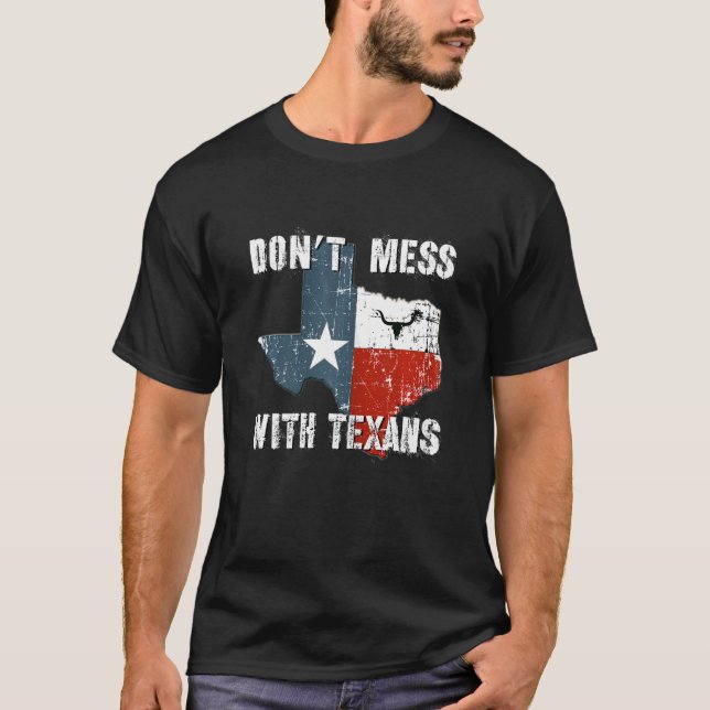 Texas är inte  med Longhorn Lone Star State T Shirt (Framsida)