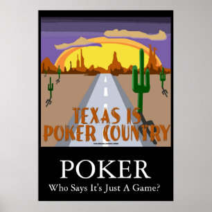 Texas är Poker Land Poster