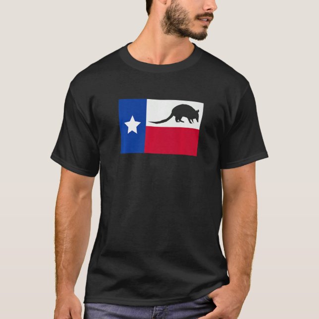 Texas Armadillo Flag Premium T Shirt (Framsida)