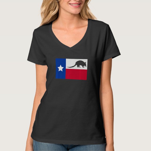 Texas Armadillo Flag Premium T Shirt (Framsida)