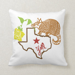 Texas Armadillo och Gul ros Kudde