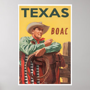 Texas Art Vintage Västerländsk Resa Tryck (H1215)