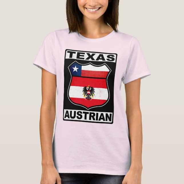 Texas Austrian American Tee Shirt (Framsida)