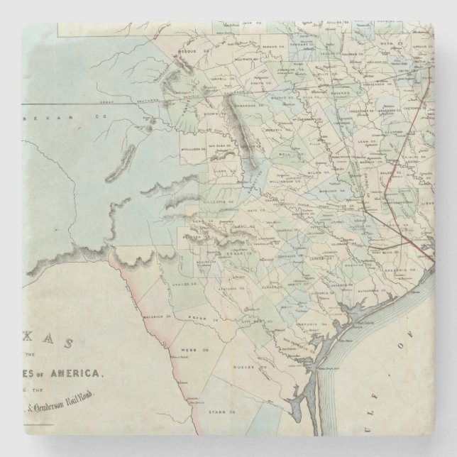 Texas av Amerikas förenta stater Stenunderlägg (Framsidan)