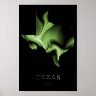 Texas avbildar den statliga kartan affischen poster